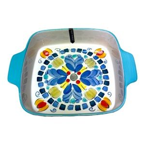 Blue Harbor 8" X 8" morning bloom square Baker Pan Ceramic